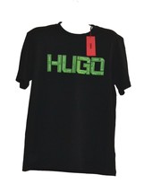 Hugo Boss Men&#39;s  Black Green Logo Design Cotton T- Shirt Size XL - $57.68