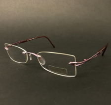 Silhouette Eyeglasses Frames 6596 40 6050 Purple Rectangular Rimless 52-... - £102.37 GBP