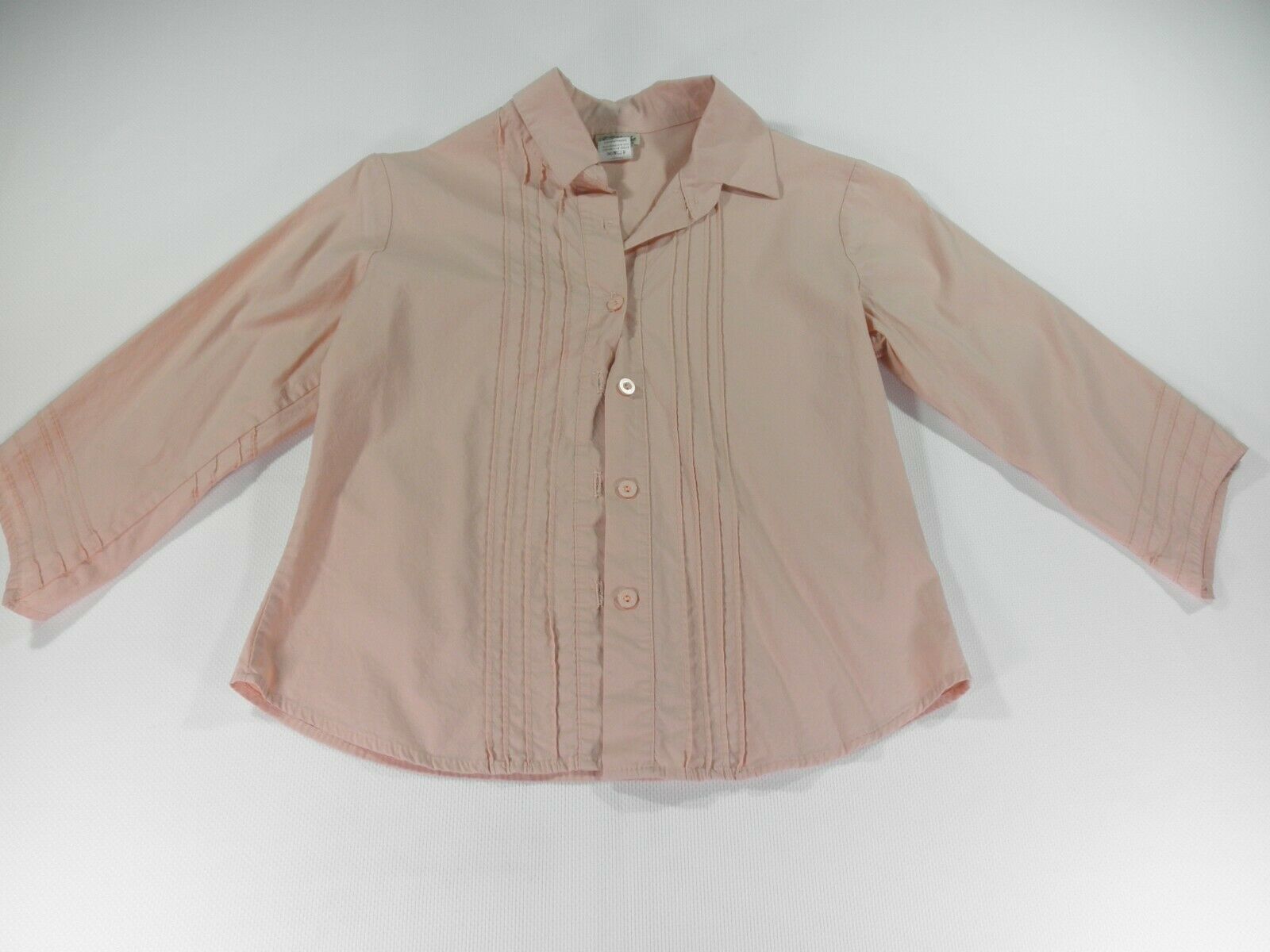 Primary image for True Light Womens Shirt Size Medium Long Sleeve Solid Pink Buttondown 3/4 Sleeve