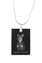 German Pinscher,  Dog Crystal Pendant, SIlver Necklace 925, High Quality - £29.87 GBP