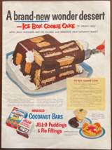 1953 Nabisco Vintage Print Ad Cocoanut Bars Jell-O Puddings Food Adverti... - $14.45