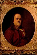 TICHNOR BROS. &quot;LUSTERCHROME&quot; POSTCARD-PORTRAIT OF BENJAMIN FRANKLIN BK66 - £4.25 GBP