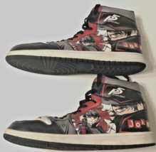 Persona 5 Joker Anime Japanese Red Black Men&#39;s High Top Sneakers Shoes - £32.92 GBP