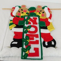 Noel Bears Completed Christmas Felt Wall Hanging Kit 17&quot;x19&quot; Design Work... - $48.38