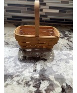 Longaberger Basket with Handle W/L iner Mini Chore Basket Stamped &amp; SIgn... - $23.05