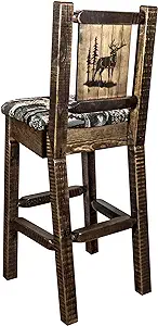Montana Woodworks Homestead Collection Barstool with Woodland Upholstery... - $735.99