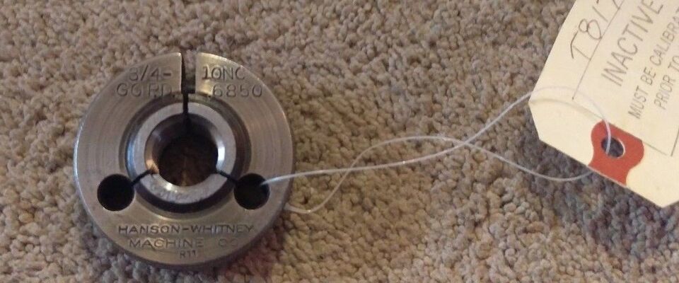 Hanson Whitney Thread Ring testing Gage  3/4&quot; - 10NC -   Go PD  .6850   ... - $30.39
