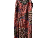 Valarie Stevens Dress Womens Size L Tropical Print Maxie Beaded Sleevele... - $25.68