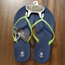 Third Oak Flip Flop Size 10 Sandals Navy Blue Lime Green USA Size L Recy... - $17.64