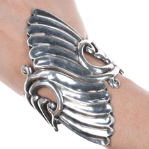 7&quot; Vintage Alfredo Villasana Valladeres Sterling Silver Clamper bracelet - £343.04 GBP