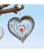 Love Heart Wind Spinner Spinning Wind Chime Garden Decoration - $423.54 MXN