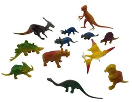 Vintage Dinosaur Lot Hard Plastic T-Rex Tetradactyl Toy Figurines Old - £11.28 GBP