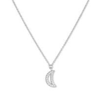 Tiny crescent Women&#39;s Necklace .925 Silver 274028 - £35.96 GBP