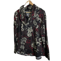 Apt 9 Women&#39;s Cowl Neck Tunic Purple Black Red Floral Sweater Top Size Xxl - £11.17 GBP