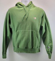 L2) Champion Men Reverse Weave Green Hoodie Kangaroo Sweatshirt Small - €17,10 EUR