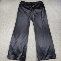 Isabella DeMarco Tahari Womens Satin Pants 14 Black Wide Leg Formal Holiday - $55.74