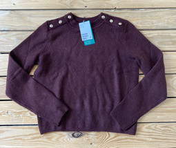 H&amp;M NWT Women’s Button Shoulder Pullover Sweater Size S Maroon M5 - £11.13 GBP