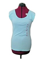 Jenni Pajama Sleepwear Sleep Shirt Top Fresh Turquois Women Raw Hem Size... - £14.55 GBP