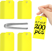 200 Pieces 4 3/4&quot; X 2 3/8&quot; Plastic Shipping Tags with Wire Waterproof Ta... - €38,35 EUR
