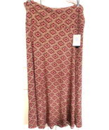 LULAROE 3XL Red Black Green Geometric Floor Length Maxi Skirt NEW - €12,79 EUR