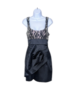 Black Evening Dress With Silver Sequined Bodice By Love Tease Size 7 - £18.84 GBP
