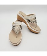 Cole Haan Margate Wedge II Sandshell Sandals Sz 5.5 B Cream &amp; Animal Print - $46.29 CAD