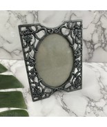 Vintage Y2k Silver Tone Iris Floral Metal Picture Frame 3.5.x5 Oval Cott... - $473.24 MXN