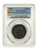 1783 Washington &amp; Independence Copper Medal PCGS VF35 (Draped, No Button) - $331.01