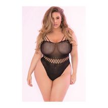 PINK LIPSTICK ALL ACCESS PASS BLACK BODYSUIT TEDDY LINGERIE QUEEN SIZE - $17.99