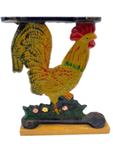 Vtg Cast Iron Rooster Chicken Doorstop Door Stop Weighted Cookbook Bookend 7&quot; - £36.39 GBP