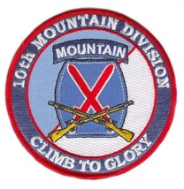 Army 10TH Mountain Division Climb To Glory Embroidered Crossed Rifles 4&quot; Patch - £22.81 GBP