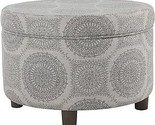 Home Decor | Upholstered Round Storage Ottoman | Ottoman With Storage Fo... - £160.89 GBP