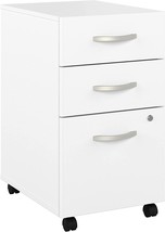 Hybrid 3 Drawer Mobile File Cabinet-Assembled, White, From Bush Business - £316.82 GBP
