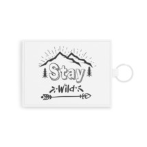 Personalized Faux Leather Card Holder with &quot;Stay Wild&quot; Print for Adventu... - £16.19 GBP