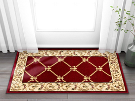 Well Woven Timeless Fleur De Lis Red Formal Area Rug 2&#39;3&quot; X 3&#39;11&quot; - £68.49 GBP