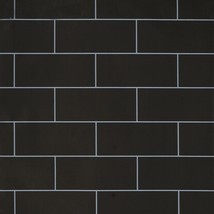 Dundee Deco Black Tiles Self Adhesive Contact Paper, Peel and Stick Modern Wallp - £25.42 GBP+