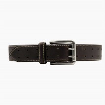 Lejon Leather Goods men's vintage bison leather double barrel usa belt size 38 - $70.29