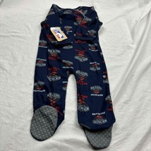 NBA Infants New Orleans Pelicans Sleeper Pajamas Blue Fleece Footed Non Slip 12M - £15.55 GBP
