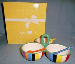 Vintage Avon Honor Society Gala Trio Serving Bowl Set, New, Boxed Mid-Ce... - £19.00 GBP