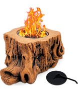 Table Top Fire Pit, Tree Stump Indoor Tabletop Fire Pit, Smokeless Fire,... - $35.99