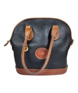 Vintage DOONEY &amp; BOURKE Black Brown Pebbled Leather Handbag Purse Dome - £68.64 GBP