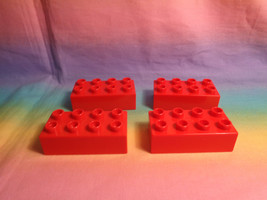 LEGO Duplo 4 Red Bricks 2 X 4 Dot - $2.51