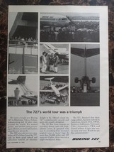 Boeing 727 Airplane Short Range Jetliner 1963 Vintage Print Ad - $8.90