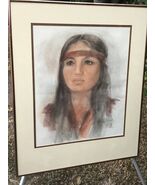 KALAN BRUNINK Original 1978 MODERN OIL PASTEL VINTAGE MID CENTURY PORTRAIT - $27,563.89 MXN