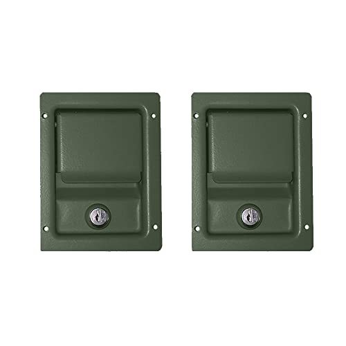 Federal Military Parts Set of Two New Locking Door Latch Handle, Green H... - $99.00
