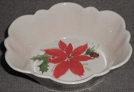 Lenox Winter Meadow Poinsettia Pattern Candy Dish HOLIDAY-CHRISTMAS - £15.56 GBP