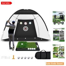 Durable 10x7FT Golf Practice Net with Heavy Duty Mat - Ideal Gift for Go... - $94.00