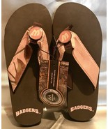 Wisconsin Badgers Women&#39;s Pink Real Tree Camo Flip Flop Sandals  - Mediu... - £10.18 GBP
