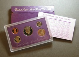 1990 U.S. Mint Proof Coin Set - 5 Coin Set - w/ Box &amp; Coa - £8.72 GBP