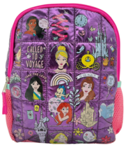 Bioworld Disney Princesses Mini Backpack Purple Pink Soft Quilted Design - £12.77 GBP